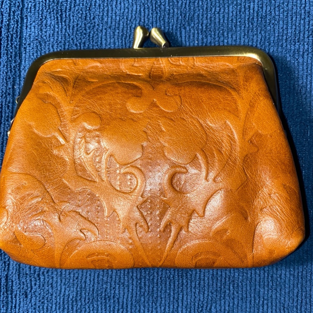 Patricia Nash Embossed Leather Clutch in Tan